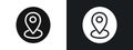 Geo Targeting icon linear graphics set vector in black Royalty Free Stock Photo