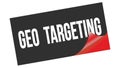 GEO TARGETING text on black red sticker stamp