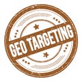 GEO TARGETING text on brown round grungy stamp