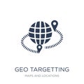 geo targetting icon. Trendy flat vector geo targetting icon on w Royalty Free Stock Photo