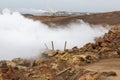 Geo Thermal hot spring activity in Iceland Gunnuhver Hot Springs