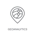 GeoAnalytics linear icon. Modern outline GeoAnalytics logo conce