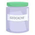 Geocache container waiting to be found using gps device Royalty Free Stock Photo