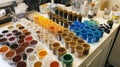 Geochemical Analysis of Soil Samples in Laboratory Setting with Colorful Jars Royalty Free Stock Photo
