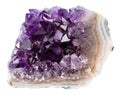 geode of amethyst mineral crystals isolated Royalty Free Stock Photo