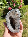 Geode Crystal Cluster Gems Stones Rock Quartz Royalty Free Stock Photo