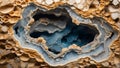 Geode Dreams: Limestone Crystal Cavities. AI generate
