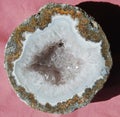 Geode that has beeen cut and polished to show internal structure.. Royalty Free Stock Photo