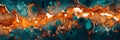 Geode inspired formation with complex colorful crystal formations on a rock background. Generative Ai