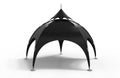 Geodesic arch spider tent Advertising Dome Tent With Arch For Different Events. 3d render illustration.