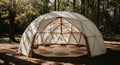 Geodesic Dome in Forest Clearing Royalty Free Stock Photo