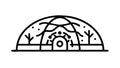 Geodesic dome outline vector, futuristic architectural structure design. vector design Generative AI Royalty Free Stock Photo