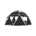 Geodesic Dome Silhouette Illustration. Architectural Innovation And Sustainable Design Concept Isolated Vector Royalty Free Stock Photo