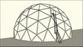 Geodesic dome structure with a ladder illustration vector design Generative AI Royalty Free Stock Photo