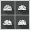 Geodesic dome Vector flat Royalty Free Stock Photo