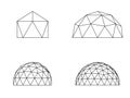 Geodesic domes vector illustration Royalty Free Stock Photo