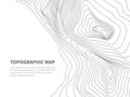 Geodesy contouring land. Topographical line map. Geographic mountain contours vector background Royalty Free Stock Photo