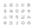 Geodesy line icons, signs, vector set, outline illustration concept