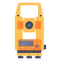 Geodetic optical measuring laser level devices. Tachymeter, theodolite icon. Vector illustration