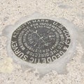 Geodetic survey marker Royalty Free Stock Photo