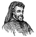 Geoffrey Chaucer, vintage illustration