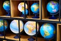 Geographic globes in store Royalty Free Stock Photo