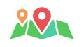 Geographic Location on Stylized Map Icon, vector design Generative AI Royalty Free Stock Photo