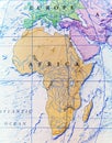 Geographic map of Africa close