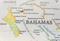 Geographic map of Bahamas island close