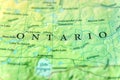 Geographic map of Canada state Ontario with important cities