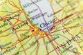 Geographic map of Chicago close