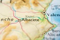 Geographic map closeup of Albacete Spain.. Royalty Free Stock Photo