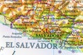 Geographic map of country El Salvador close