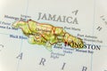Geographic map of country Jamaica close