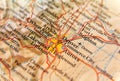 Geographic map of Denver city close Royalty Free Stock Photo