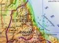 Geographic map of Eritrea with important cities