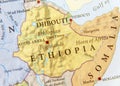 Geographic map of Ethiopia with important cities