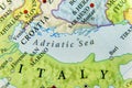 Geographic map of European Adriatic sea close
