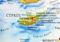 Geographic map of European country Greece and Turkey island Cyprus