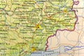 Geographic map of European country Ukraine city Donets& x27;ka Area Royalty Free Stock Photo