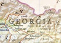 Geographic map of Georgia with important cities