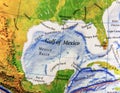 Geographic map of Gulf of Mexico in Mexico country