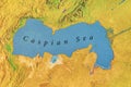 Geographic map of midle east Caspian Sea