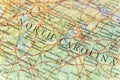 Geographic map of North Carolina close Royalty Free Stock Photo