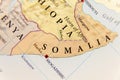 Geographic map of Somalia with important cities