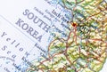 Geographic map of South Korea capital city Seul