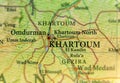 Geographic map of Sudan with capital city Khartoum