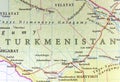 Geographic map of Turkmenistan with important cities