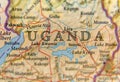 Geographic map of Uganda with important cities