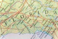 Geographic map of US state Florida close Royalty Free Stock Photo